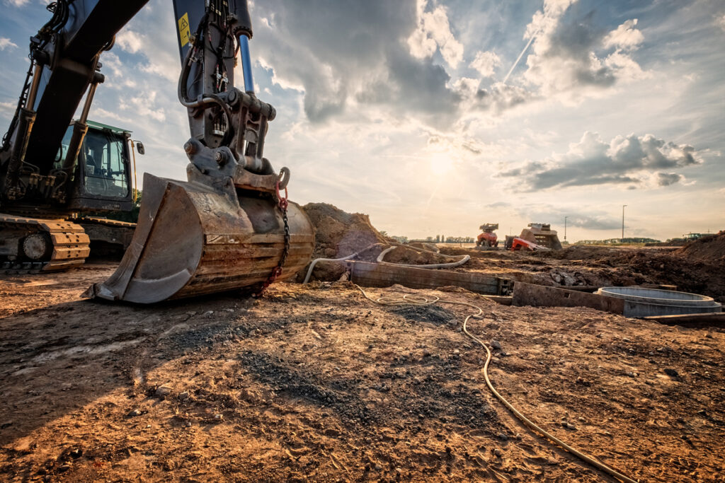 Bagger auf der Baustelle