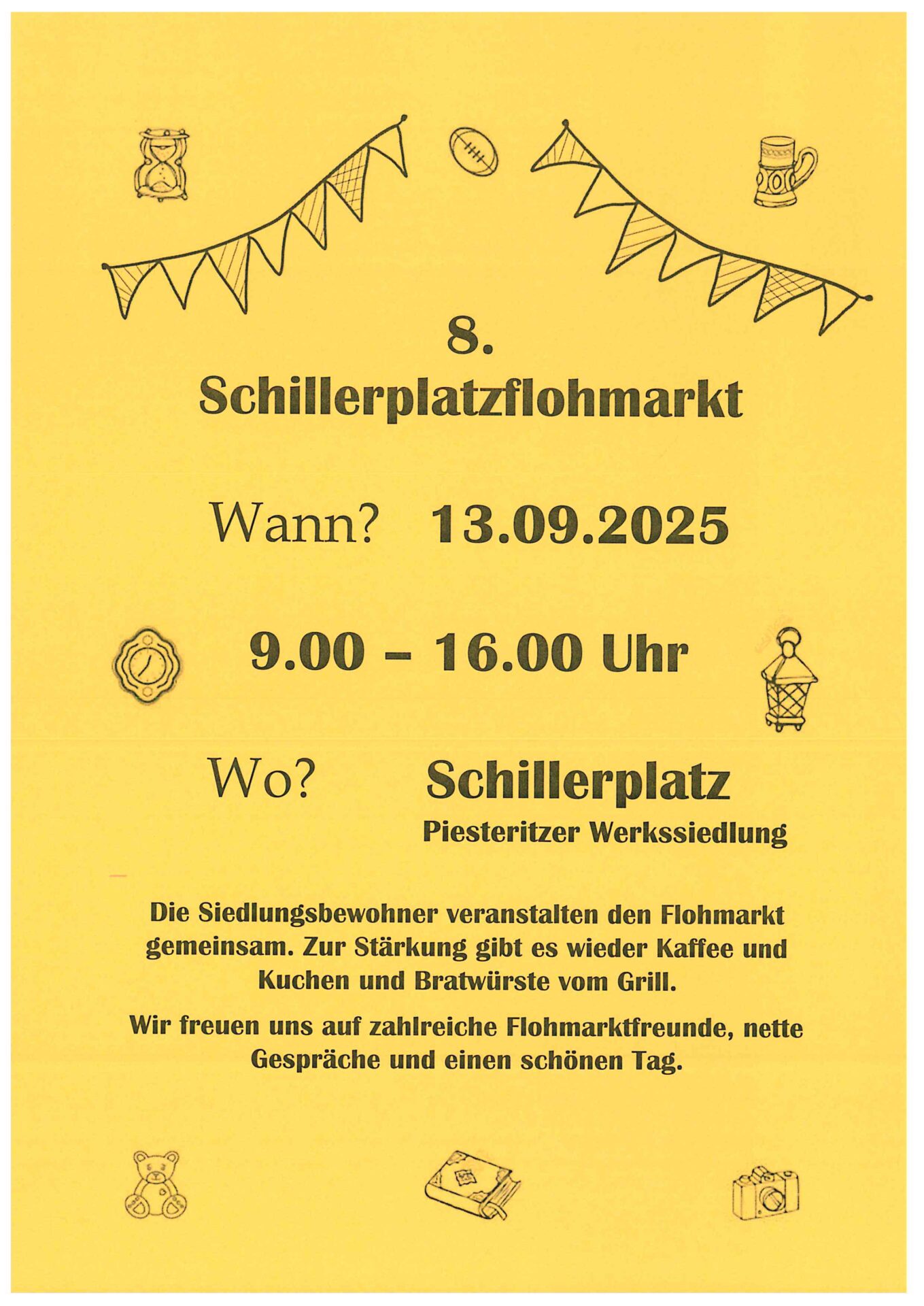 Plakat 8. Schillerplatzflohmarkt