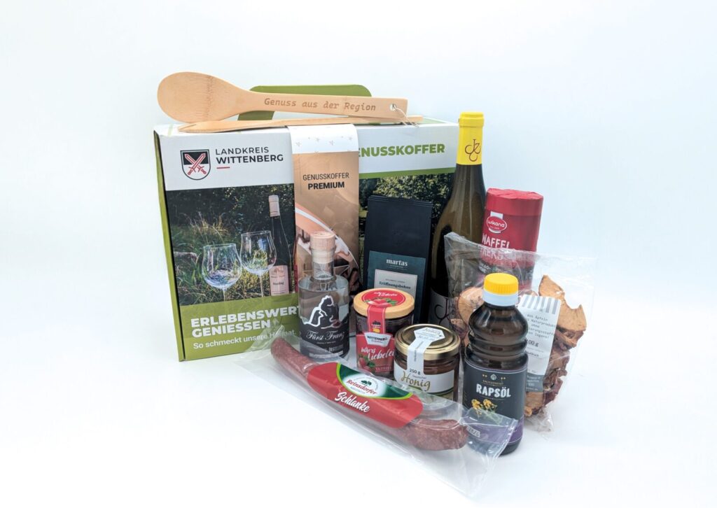 Genusskoffer Premium mit regionalen hochwertigen Produkten