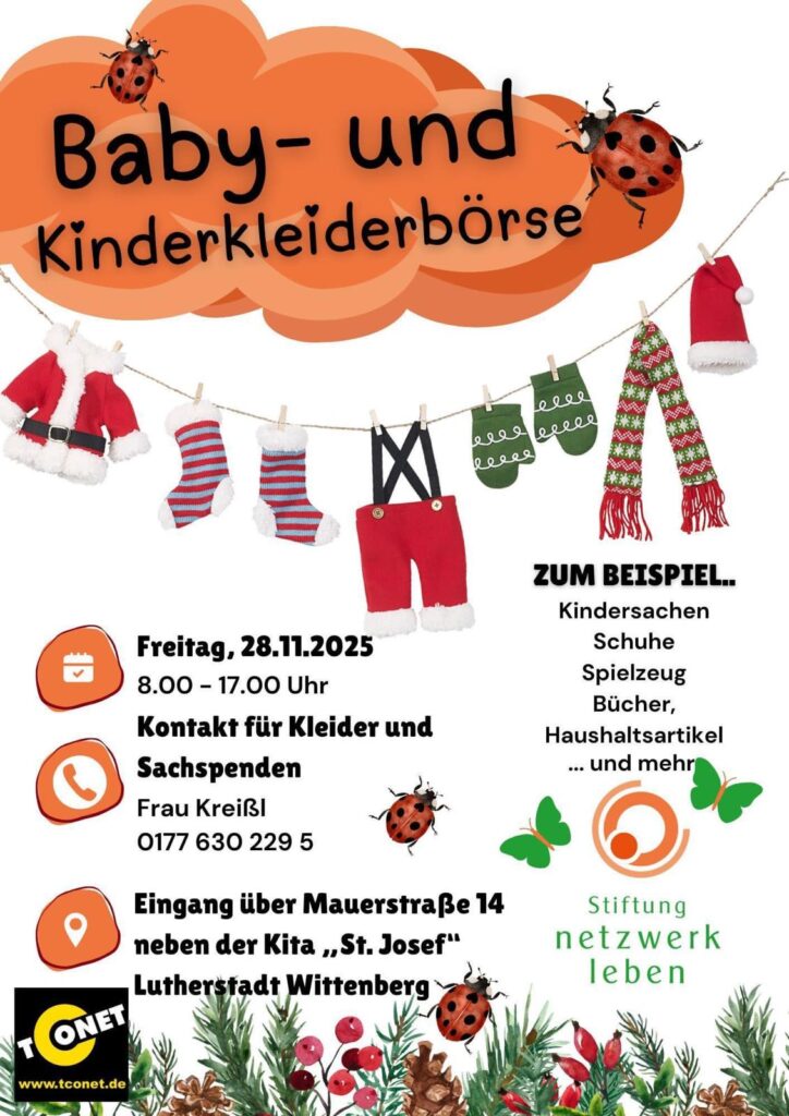 Flyer Baby- und Kinderkleiderbörse am 28.11.2025