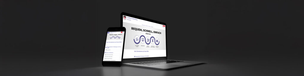 Serviceportal des Landkreises Wittenberg sichtbar auf Laptop und Tablet
