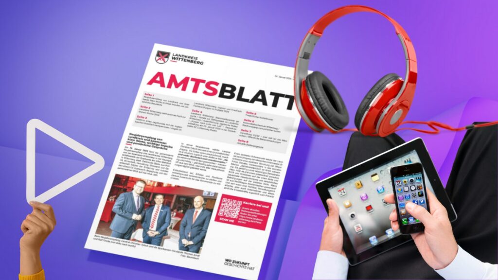 Information auf vielen Wegen: Der Landkreis Wittenberg informiert über Amtsblatt, Webseite, Newsletter, Social Media und digitale Formate.