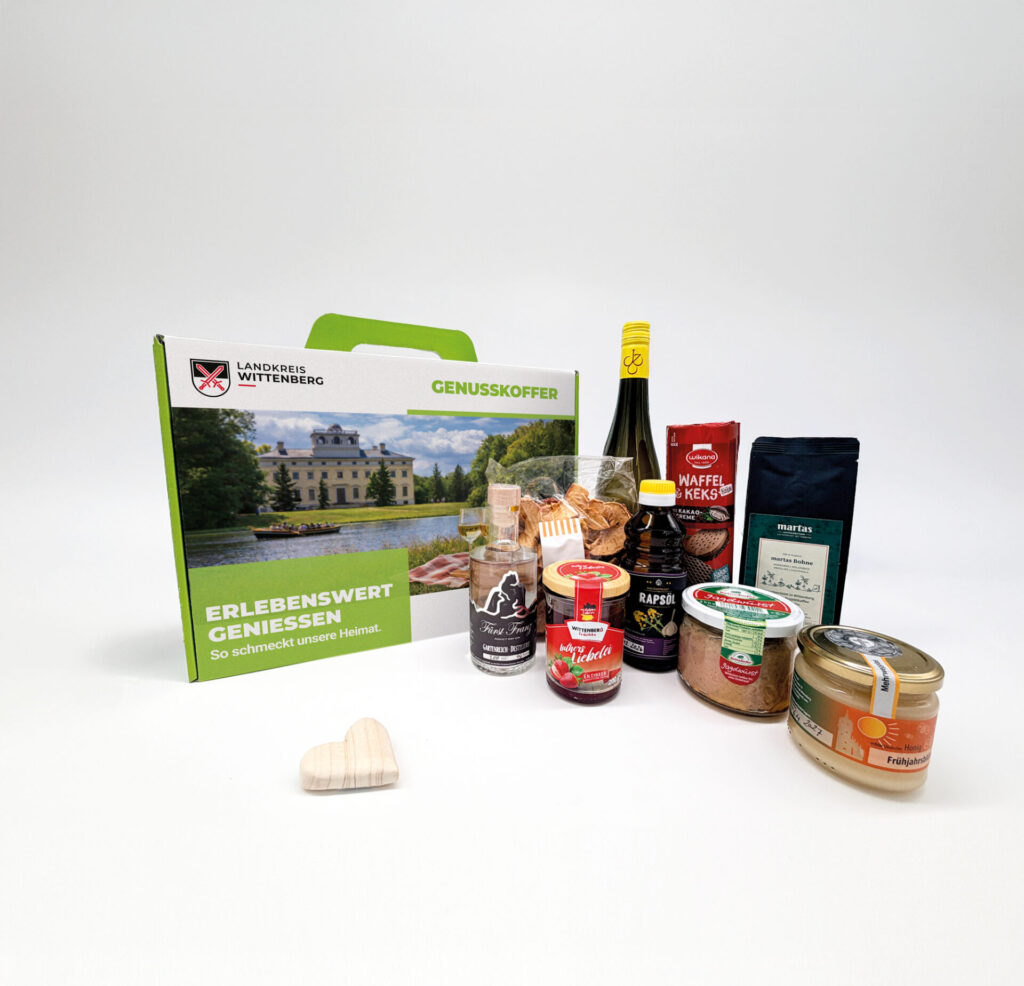 Genusskoffer Premium mit regionalen hochwertigen Produkten