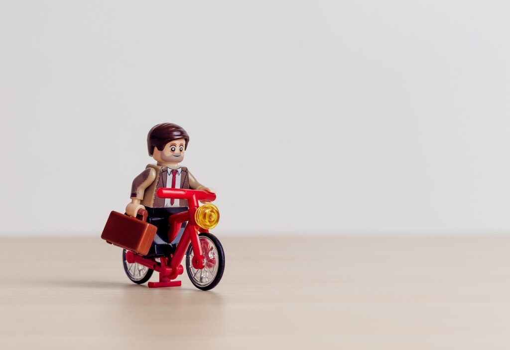 Lego Mann auf Fahrrad
