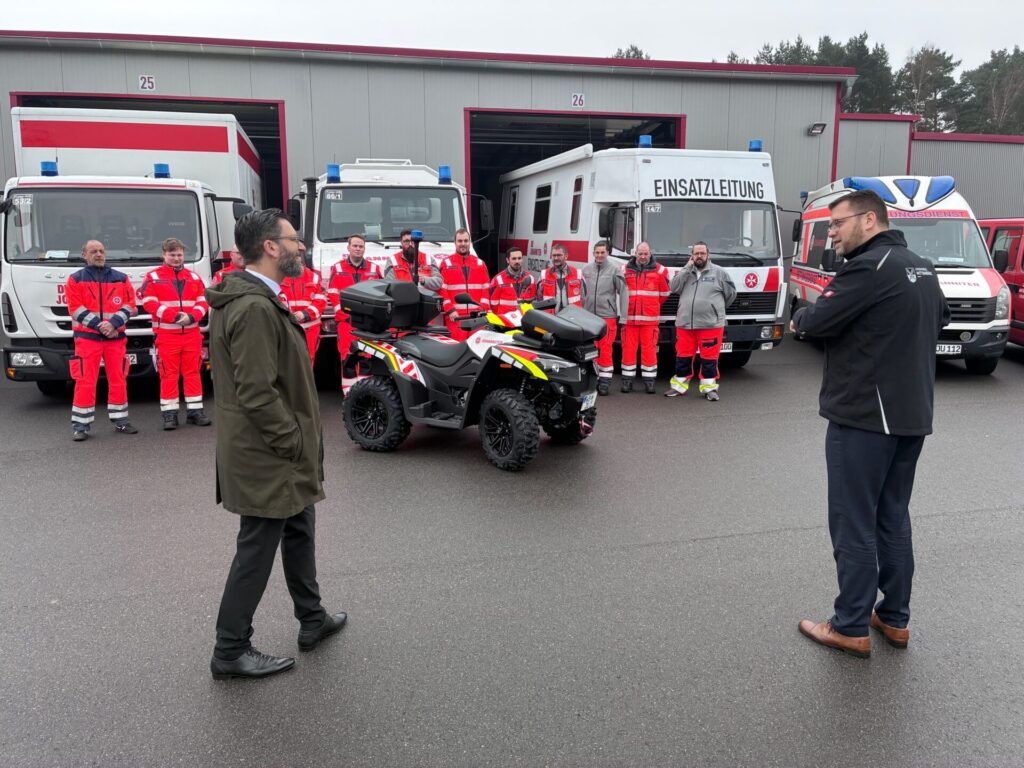 Die Schnell-Einsatz-Gruppe Behandlung und Transport Landkreis Wittenberg hat am Mittwoch ein neues Quad in den Fuhrpark aufgenommen.