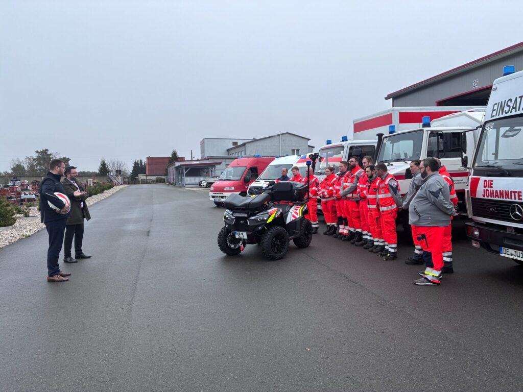 Die Schnell-Einsatz-Gruppe Behandlung und Transport Landkreis Wittenberg hat am Mittwoch ein neues Quad in den Fuhrpark aufgenommen.