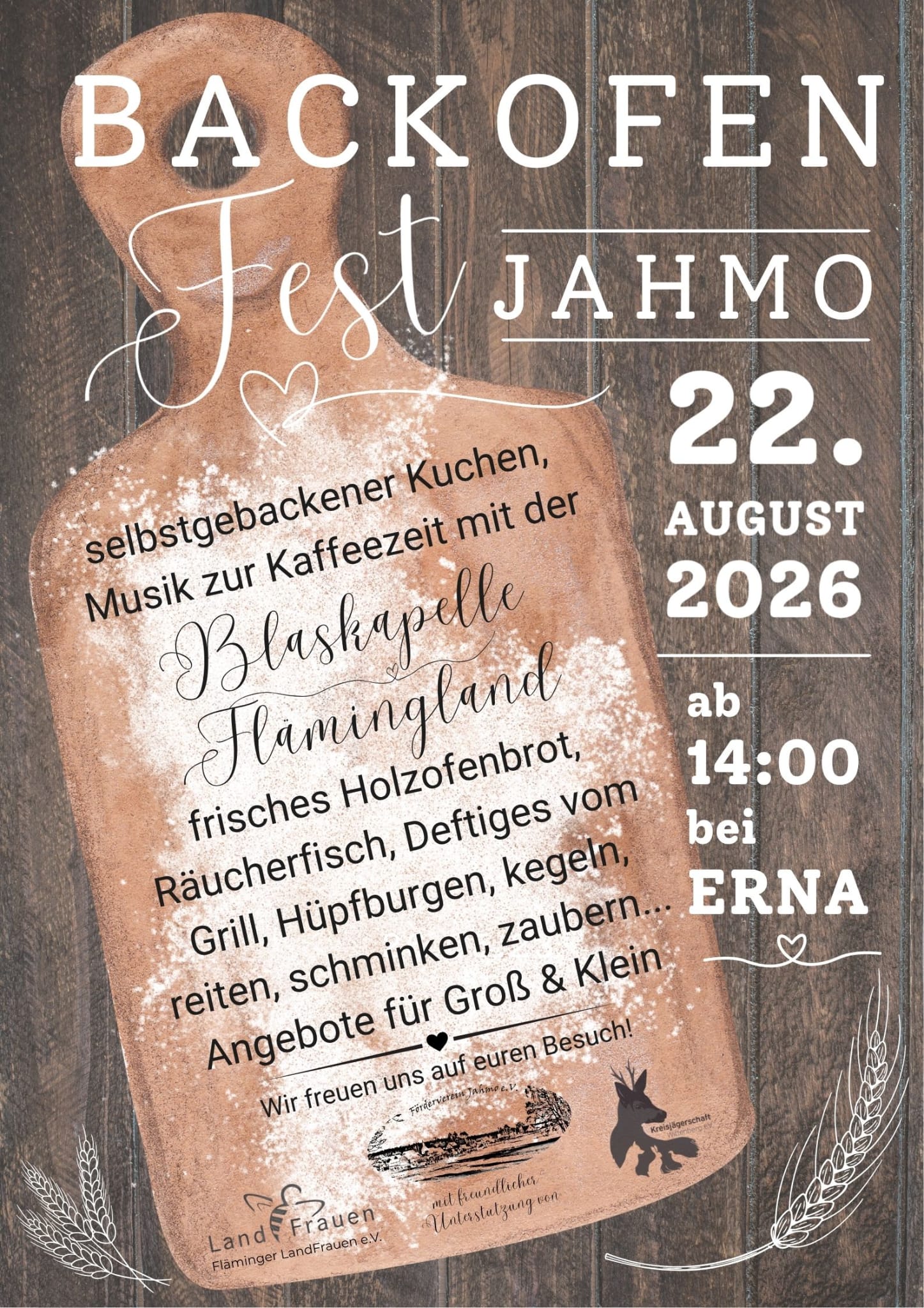 Plakat mit Programm zum Backofenfest