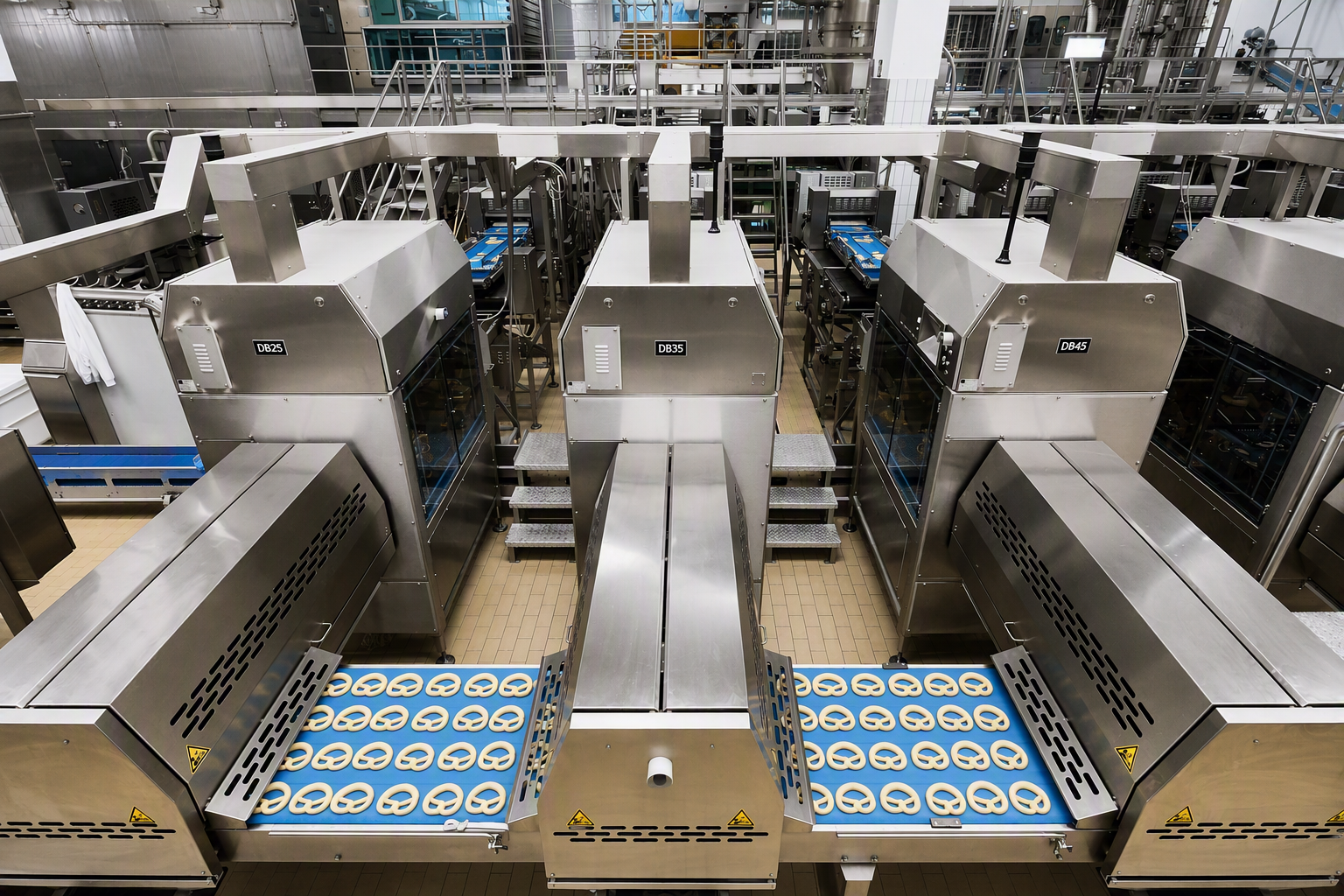 Teigrohlinge und Anlagen der Lebensmittelproduktion