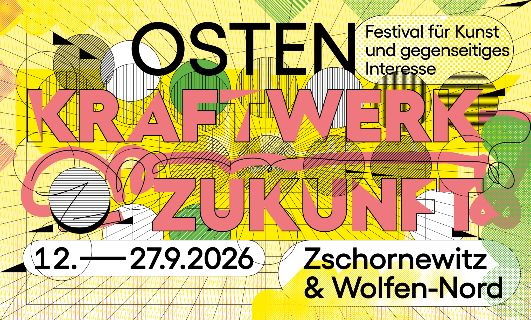 Flyer für ein Festival auf dem Steht "Osten Kraftwerk Zukunft"