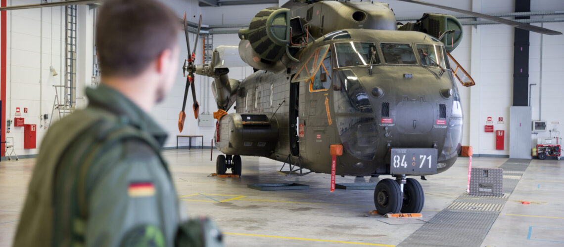 Transporthubschrauber CH-53GA im Hangar in Schönwalde, am 06.06.2019