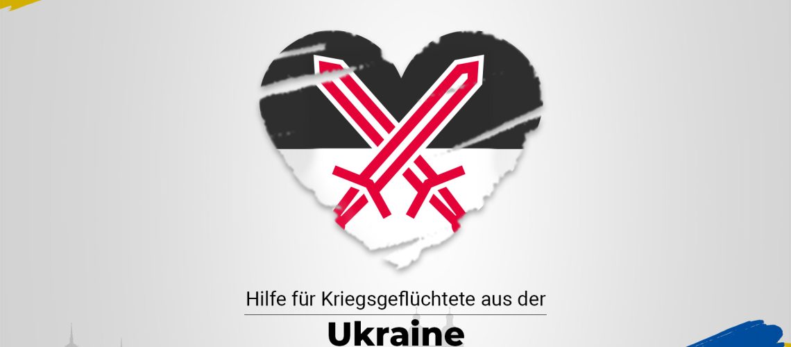 Logo als Herz und Schriftzug - Hilfe für Kriegsgeflüchtete aus der Ukraine